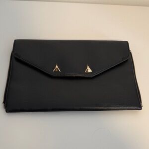Stella & Dot Black Clutch with Gold Accents